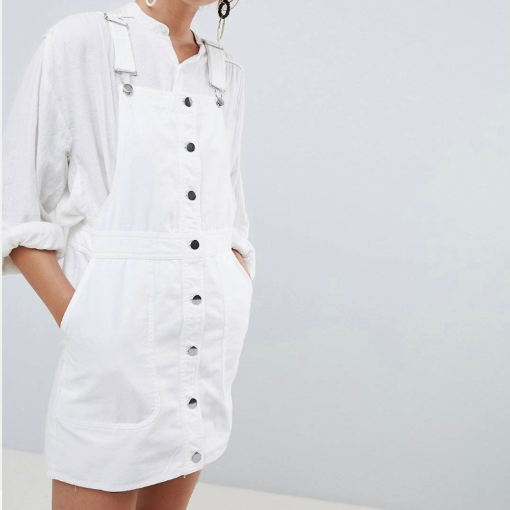 White overall dress